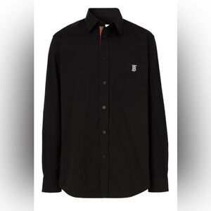 Burberry Logo Embroidered Long-Sleeved Shirt - Size L